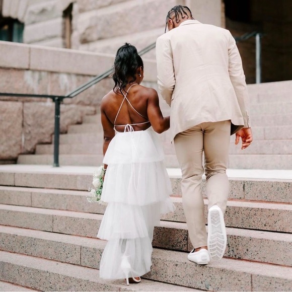 *24 HOUR SALE* A Bridal Moment White Tulle Maxi Dress - Picture 7 of 9